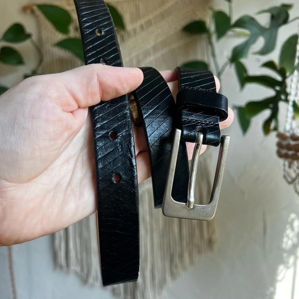 Araldi Made in Italy Black Leather Belt • Genuine Italian Leather • Men’s Size M